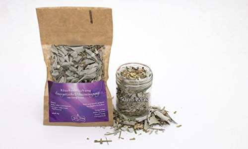Hochwertige Räuchermischung „Energetische Hausreinigung“ von Georg Huber – Zum Ausräuchern von Haus/Wohnungen – teilweise von Indianern geerntet – mit Weißem Salbei, Sweetgrass, Zedernspitzen, weißem Copal und Angelikawurzel – Inhalt: 15g - 3