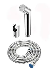 SCW Bathroom Toilet Brass Health Faucet Set Only Gun Kitchen Sink Drainer Hot & Cold Mixer Connection Pipe Angler Stop Cock Valve All Product (ABS Health Faucet Full Set)