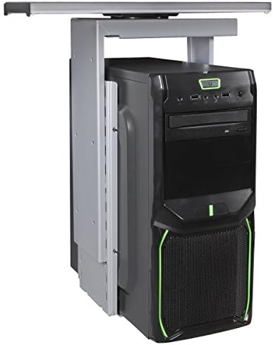 Amstyle PC holder 360 ° rotatable Universal computer holder 46-68 cm silver | Desk mount with pull-out system | Underbench attachment height adjustable