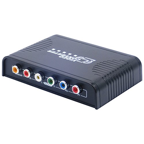 reado HDMI zu YPbPr 5 RCA Component RGB AV Konverter Adapter 1080P mit L/R Audio + Koaxial Audio Ausgang für XBOX/PS4/Apple TV/Roku/Fire TV/STB/BLU-RAY-Player Spiel Konsole (schwarz)