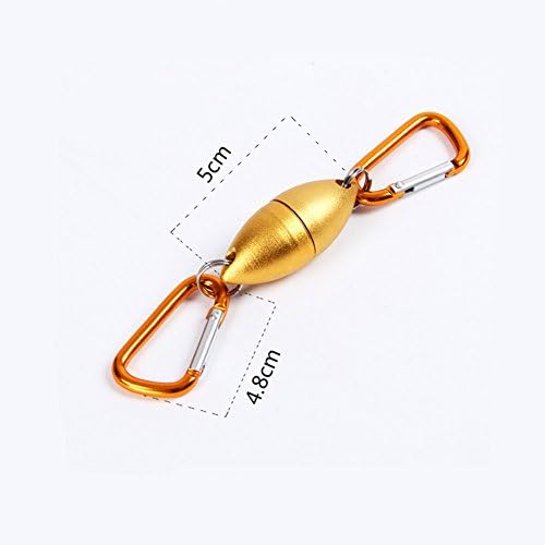 Large Magnetic Clasp Magnet Button, Strong Magnetic Loss Magnetic Lock, Hook, Fishing Gear Accessories.Pack of 2pcs Aluminum Carabiner D-ring Key Chain Clip Hook for Home, RV, Camping, Fishing