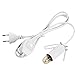 Produktbild Salzlampe Kabel, Lunsy Salzlampenfassung 220V 6 Fuß/ 183cm Kabel mit dimmbare Schalter Fassung und 7W E14 Glühbirne für Salzlampe Kristall Lampe, Weiß