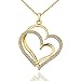 Habors 18K Gold Plated Austrian Crystal Double Heart Necklace for Girls RS.299.00