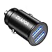 Produktbild RAVIAD Auto Ladegerät, Mini USB Auto Adapter 2-Port 24W 5V / 4.8A KFZ Ladegerät für Phone XR/XS Max/ 8 Plus, Pad Air/Mini, Samsung Galaxy S9/S8, Huawei Und mehr (Schwarz)