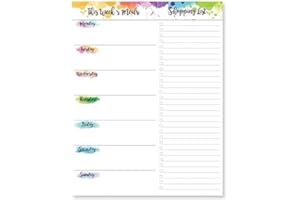JOURNALTASTIC Weekly Meal Planner - Undated Magnetic Notepads with Grocery List, 7" x 9", 52 Weeks, Meal Planning Pad for Refrigerator Door with Tear-Off Shopping List, Hanging Food/Menu Organizer Notepad