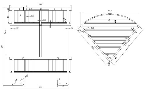 VELMA – TD-317-1 – Sehr schöne ästhetische Eck-Duschablage mit zwei großen Duschkörben in einem zeitlos eleganten Design – Hochglanz verchromtes Messing – Kein Plastik – 100 % rostfrei – Hochwertige Qualität ! - 2