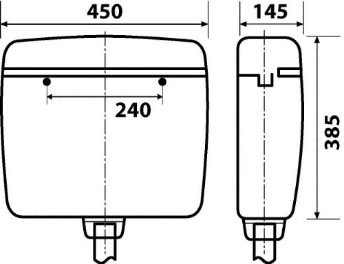 Spülkasten Karat | Kunststoff | 2 Mengen Spültechnik | 3,5 Liter oder 6 – 9 Liter | Tiefspülkasten | WC, Toilette Curry - 3