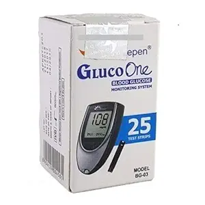 Dr. Morepen BG-03 Blood Glucose Test Strips, Pack of 25(No Glucometer)(Black/White)