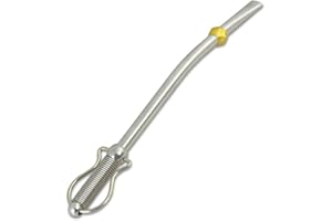 Delicatino - Bombilla Patagonia de Acero Inoxidable - Diseño Regional de 16,5 cm, Alto Rendimiento de Filtrado - Perfecta para Mates Medianos - Color Acero