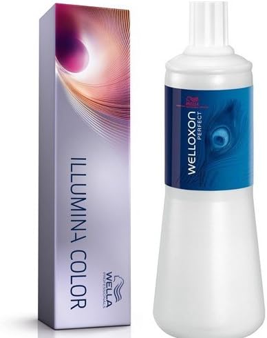 Wella illumina Color 5/02 Cool Olive Brown 60ml and Welloxon 6% 20Vol 1000ml TWIN PACK