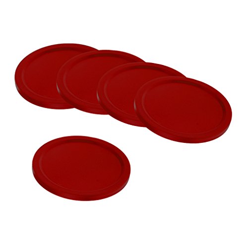 Sharplace 50mm & 60mm Plastic Air Hockey Pucks for Game Tables, Set of 5 - Dark Red 50mm, as described