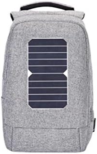 Men's Solar Charging Backpack 15.6 Inch Laptop Bag Multi-function Anti-theft Backpack Casual Business Travel Bag,Grey-OneSize