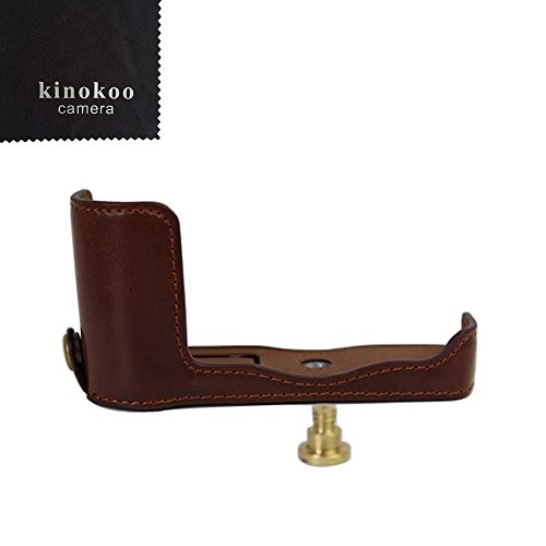 Kinokoo Camera Cuir Demi Coque inf  rieur Coque pour Nikon J5  PU Cuir inf  rieur Open-able avec cam  ra Chiffon de nettoyage