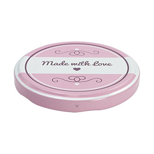 COM-FOUR® 40x Ersatzdeckel „Made with love“, Deckel für Sturzgläser, Marmeladengläser, Einmachgläser, TO 82 cm - 7