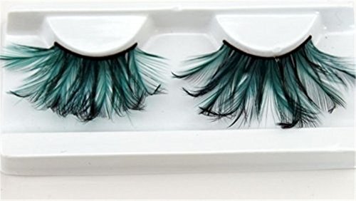 Handgemachte – Wimpern, Künstliche Wimpern, grüne super weich Feder, falschen Wimpern, Sonder Maskerade Bühne - 4