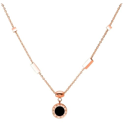 MEENAZ Pendant For Girls Women Ladies girlfriend Wife roman numeral Necklace locket long chain Rose gold Necklace diamond ad cz Pendants chains western Valentine gifts Birthday lovers -339