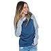 Produktbild Half zip Kapuzenpullover Damen Taschen Kapuzenpullis Frauen Pulli Hemden Tops Bluse Hemd Pullover mit Kapuze Sweater Sweatshirts Blusen Outerwear Hoodies Bekleidung Elecenty (Blau, L)