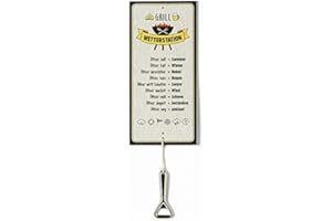 VEASION A Schild Wetterstation Grill 30x14cm mit Flaschenöffner Geschenk Garten