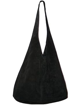 Dazoriginal Damen Handtasche echt leder Veloursleder Slouch Hobo Bag schulter tasche schulter italienische handtaschen...