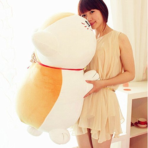 Nyanko sensei stuffed toy extra large 80 cm cat plush toy for Christmas gift birthday stuffed doll Natsume's friendship teacher Nyanko sensei feel fluffy animals stuffed toy hold a pillow (open your eyes)