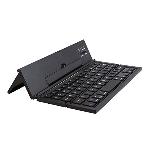Faltbare Aluminium Bluetooth QWERTY Tastatur für Asus Z300M-6A092A Zenpad – F18 Schwarz - 5