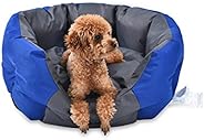 AmazonBasics Water-Resistant Pet Bed for Small Dogs, Oval, Royal Blue, 68 cm