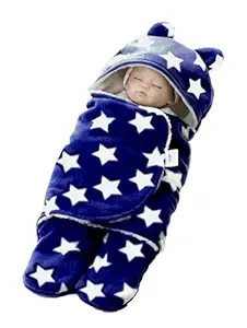 BRANDONN Baby Blankets New Born Pack of Hooded Star Wrapper for Baby Boys and Baby Girls