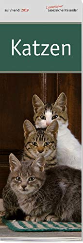 Literarischer Lesezeichenkalender: Katzen 2019. Vierfarbig, Format 6 x 17 cm