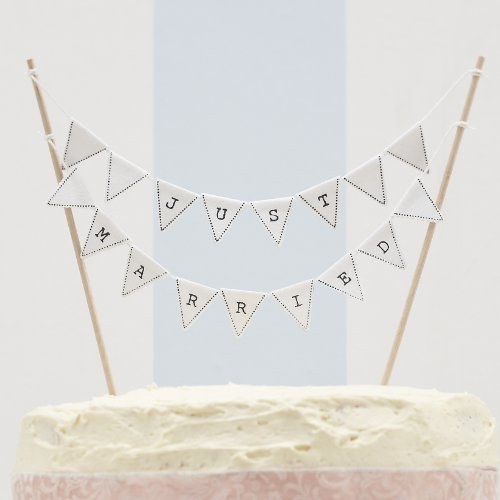 Gerade geheiratet Vintage Wedding Kuchen Bunting - Hochzeitstorte Topper