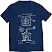 Produktbild Kaffeemühle Burr echanische Mühle Vintage Patent T-Shirt Männer Geschenk Idee 100% Baumwolle (L, Navy Blau)