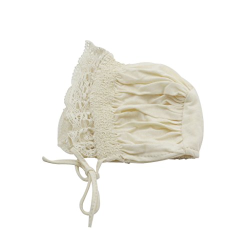 Entzückende Spitze Dekor Baby Sonne Mütze häkeln Baumwolle Mütze Sommer Outdoor-Hut (beige) - 2