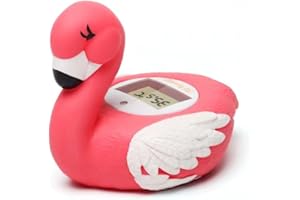 Doli Yearning Baby Bath Thermometer, Toddlers Floating Bath Toy, Bathtub Thermometer, at Celsius and Fahrenheit degree - Flamingo