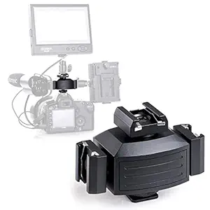 Micnova MQ-THA Aluminium Alloy Pro Tripod Shoe Bracket Camera Mount Adapter for Lights, LED Monitors, Microphones, Audio Recorder & Studio Flash Video Camera (balck)