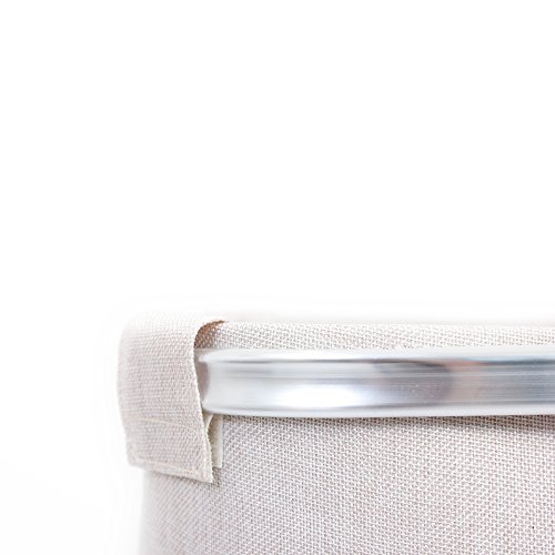 Wäschekörbe, Wäschesammler, Wäschebehälter DeLuxe Trendy, rechteckig, Gewebelook, mit 2 Fächern zur separaten Wäschesammlung. Mit Aluminiumrand und Verschlussgaze. Maße ca. 53 x 31 x 57 cm (L x B x H) (Beige) - 3