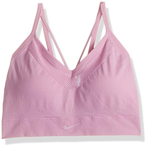 Nike Seamless Light Bra Sports, Mujer, Pink Rise/White, XL