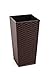 Produktbild Rattan Blumentopf Übertopf Pflanzkübel Blumenkübel- UV - Beständig 40x40x75 cm braun