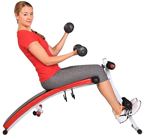 SportPlus Sit-Up Bank inkl. 2 x 1,5kg Hanteln, zusammenklappbar, Benutzergewicht bis 120kg, SP-SUB-001-W - 5