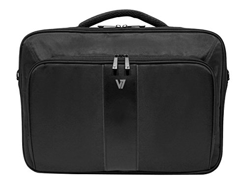 V7 CCP24-9E Professional II Frontloader Tasche für Notebooks bis 13 Zoll, gepolstertes Laptop- und Tablet-Fach, wetterbeständiges 420D Nylon, schwarz