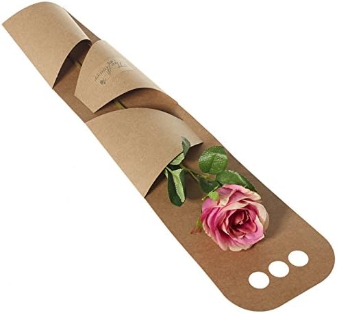 The Flower Rooms - Artificial Pink Rose Gift Wrapped - Flower Gift - Artificial Flowers Gift - Rose Gift