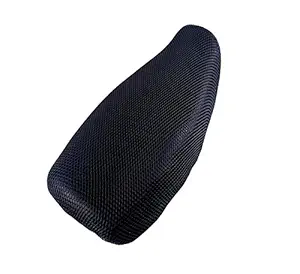 BIGZOOM Nylon 3D Mesh Bike/Scooty Seat Cover for Hero Pleasure (Black)