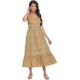 SAVI Women’s Cotton Printed Midi Dress | Sleeveless V-N...