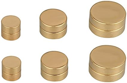 SHINEstyle Punk Style Magnetic Stainless Steel Round Earrings Non-Piercing Fake Clip on Stud Earrings (Gold:6mm-10mm)