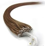 Loop Micro Ring Remy Human Hair EXTENSION fashion Colors 12# Light Golden Brown,50g,100S 18"