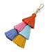 Produktbild Haodou Schlüsselhalter Schlüsselanhänger Legierung Quaste Retro Schlüsselring Böhmen Schlüsselbund Schlüsselkette Key Ring für Handbag Decor Beutel-Kette Auto-Anhänger Lang 20cm(orange bunt)