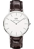 Daniel Wellington Herren-Armbanduhr York Analog Quarz One Size, weiß, Dunkelbraun