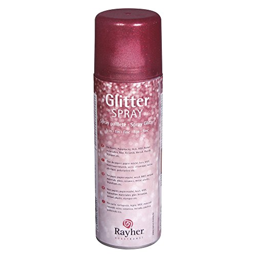 RAYHER 34088287 Glitterspray Fein, Dose 125ml, Div. Materialien, klassikrot, 4.5 x 4.5 x 15.5 cm