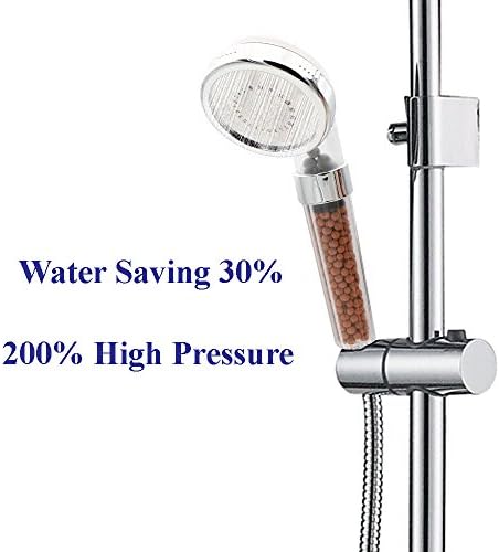 [New 2017] Spa Shower Head/Filtration Shower Spray/Ionic Filter/Handheld / 200% High Pressure 30% Water Saving/Ideal for Dry Skin & Hair (Invigorate Your Mind Body & Soul)