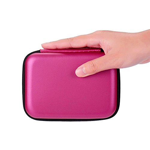 Ciaoed Schutzhülle mit innerer Netztasche und Reißverschluss Schutztasche Tasche für 2.5 Zoll Festplatte, Power Bank ( Rosa ) - 6