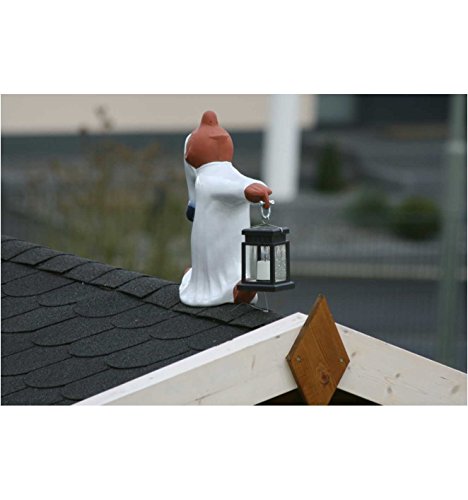 Firstfigur Schlafwandler 41cm mit Solarlaterne Dachschmuck weiß-weiß-blau - 2