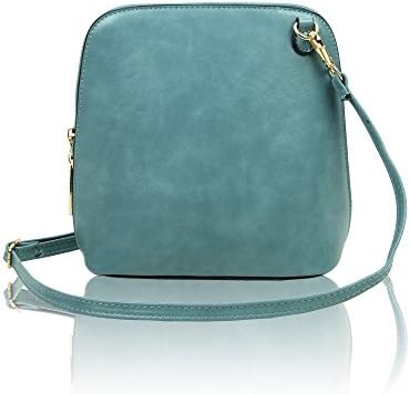 redfox Women's Small Faux Leather Vintage Chic Shoulder Crossbody Bag 20cm x 19.5cm x 8cm [Turquoise]